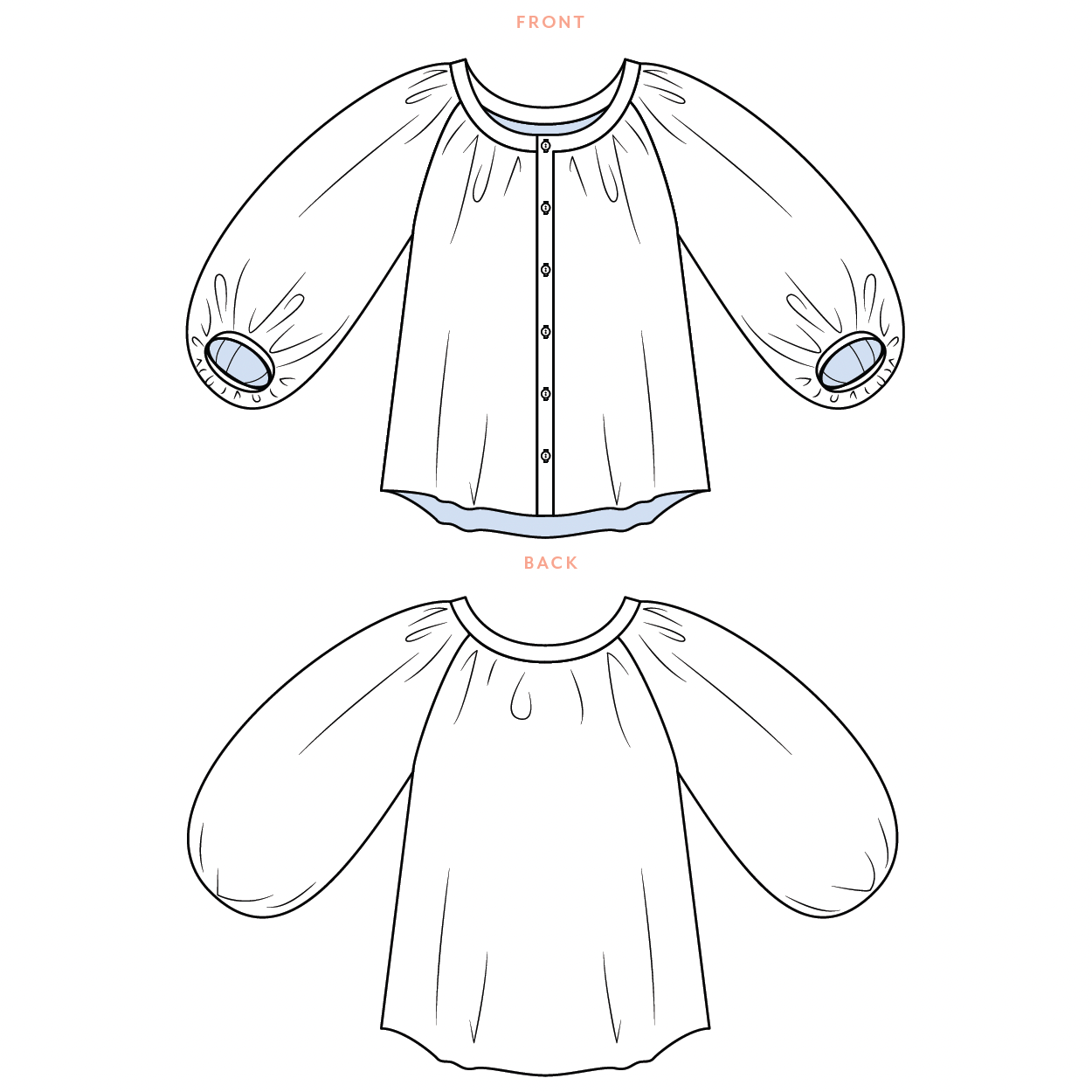 Sewing Patterns by Masin - Amalfi Blouse (PDF) - Little Haberdasher Shoppe