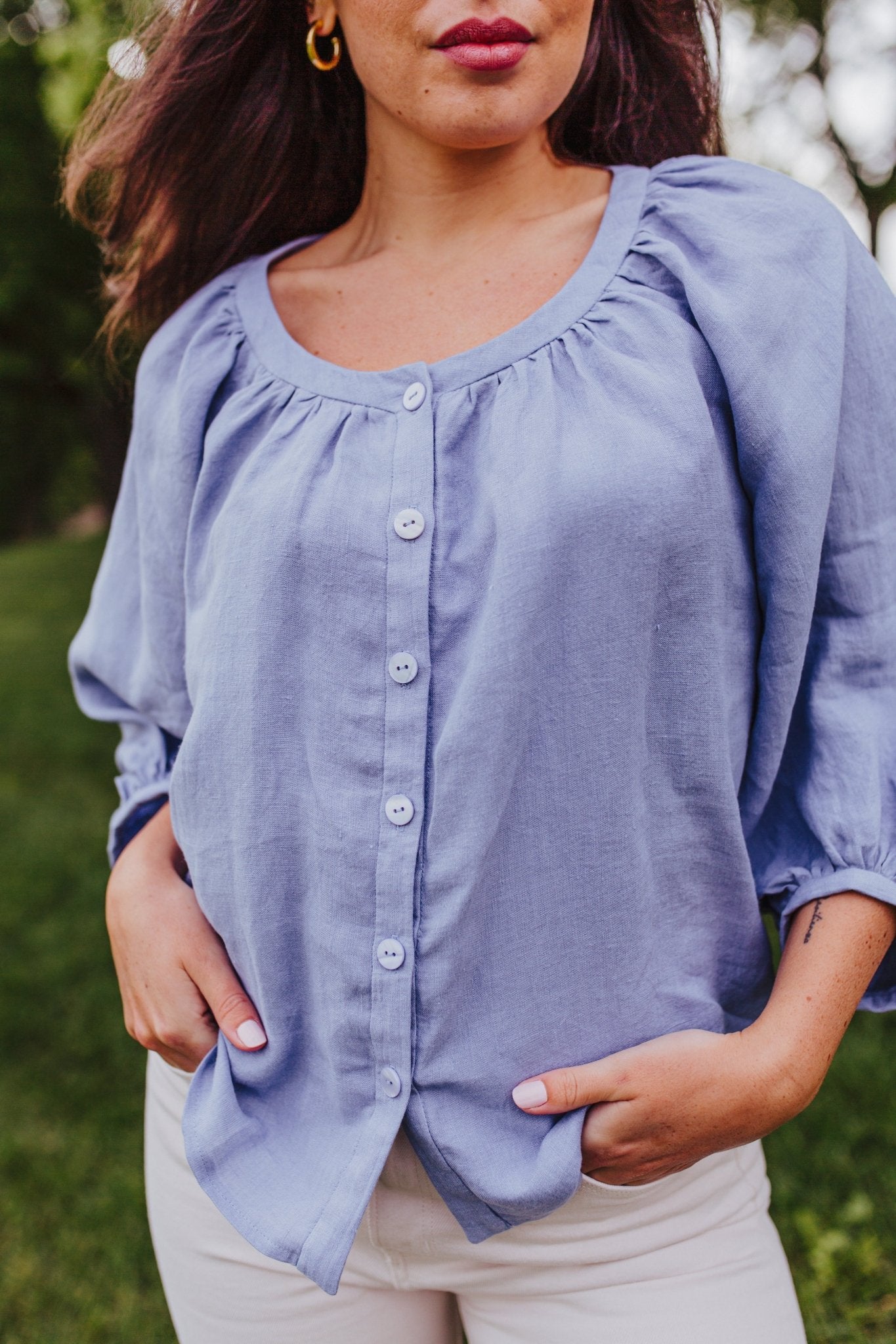 Sewing Patterns by Masin - Amalfi Blouse (PDF) - Little Haberdasher Shoppe