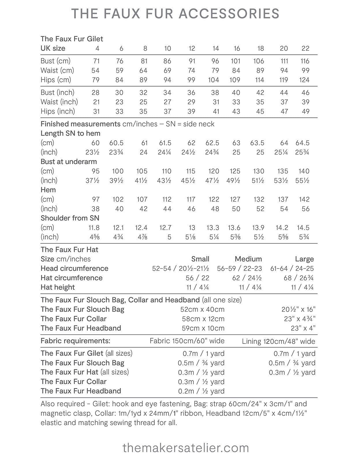 The Makers Atelier - The Faux Fur Accessories (PDF) - Little Haberdasher Shoppe
