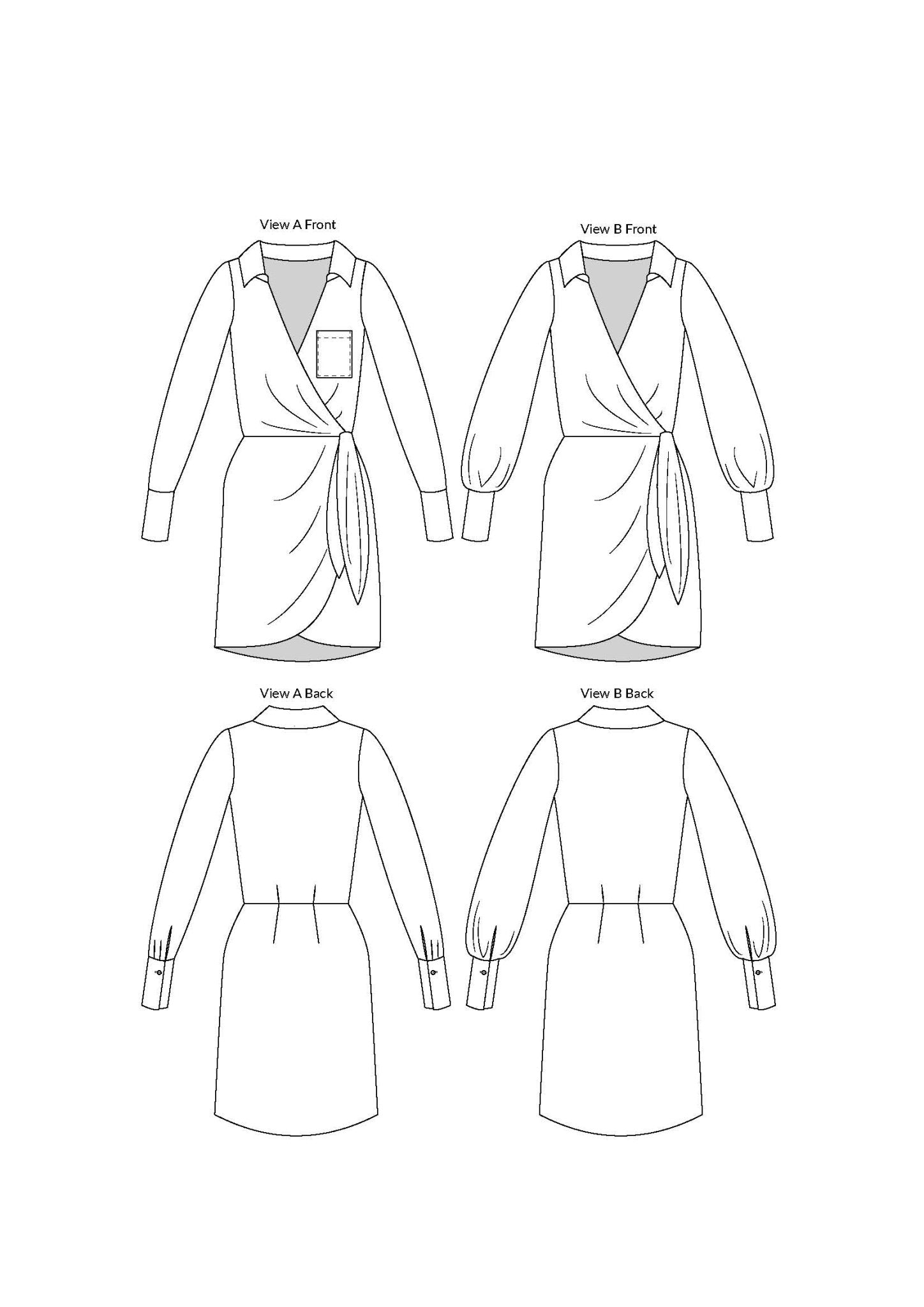 sewing pattern - Sewing Patterns by Masin - Atlas wrap dress (PDF) - Little Haberdasher Shoppe