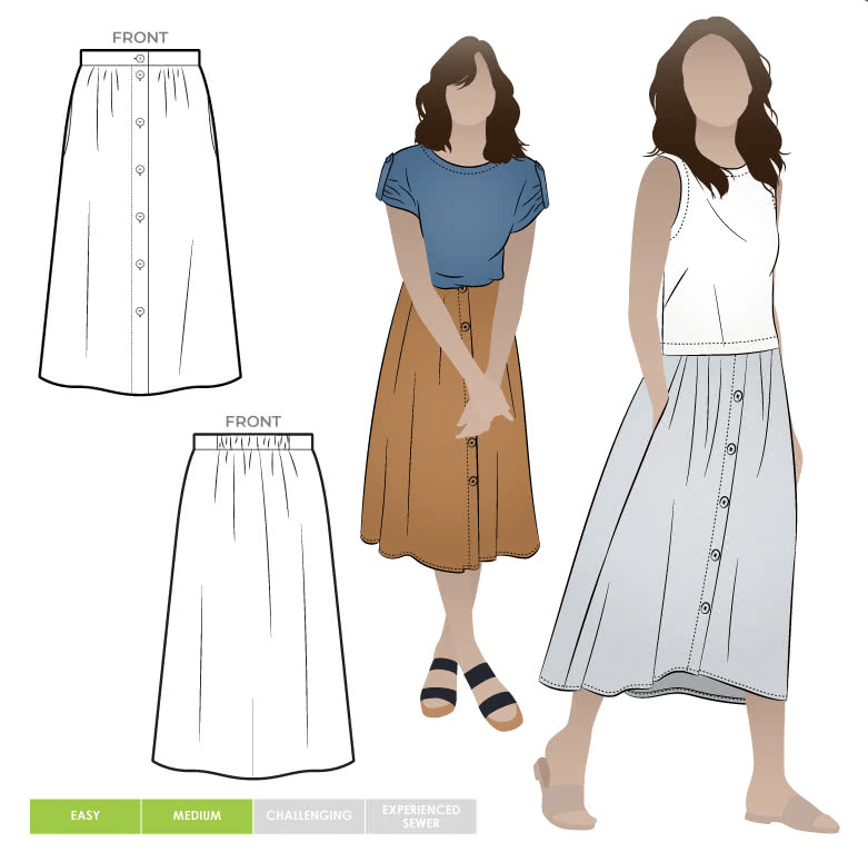 sewing pattern - StyleArc - Bonnie Woven Skirt - Little Haberdasher Shoppe