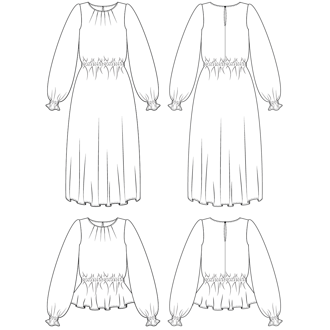 sewing pattern - Sewing Patterns by Masin - Dayo Blouse & Dress (PDF) - Little Haberdasher Shoppe