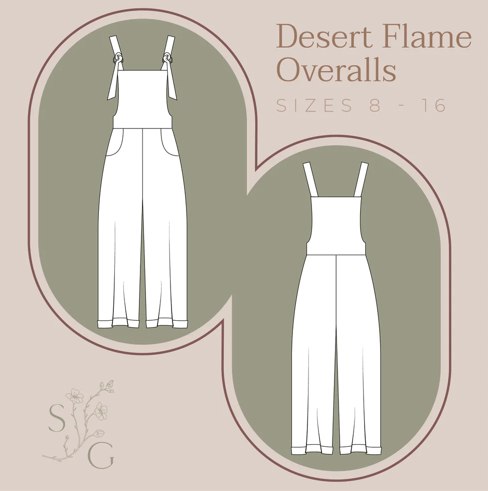 sewing pattern - Stitched for Good - Desert Flame Overalls - Little Haberdasher Shoppe