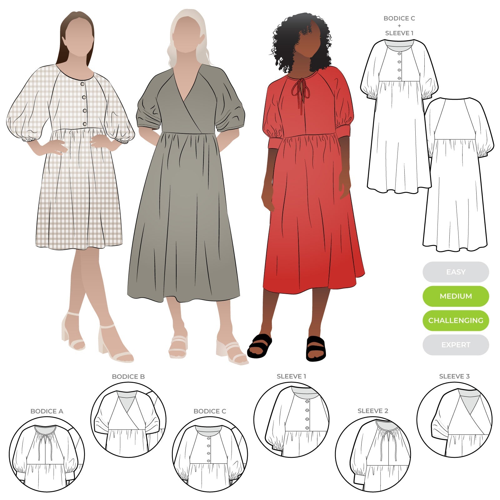 sewing pattern - StyleArc - Hope Dress Extension Pack - Little Haberdasher Shoppe