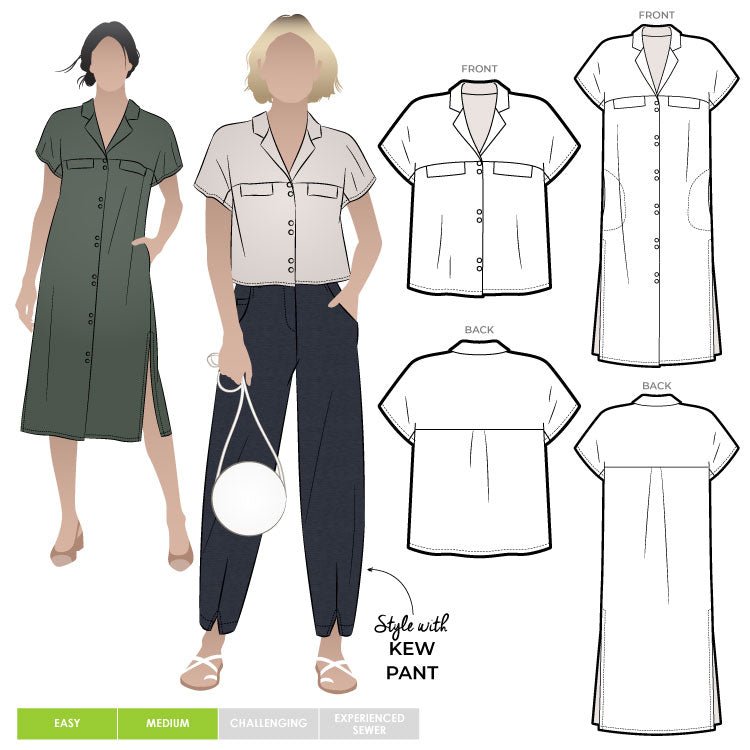 sewing pattern - StyleArc - Monty Shirt and Dress - Little Haberdasher Shoppe