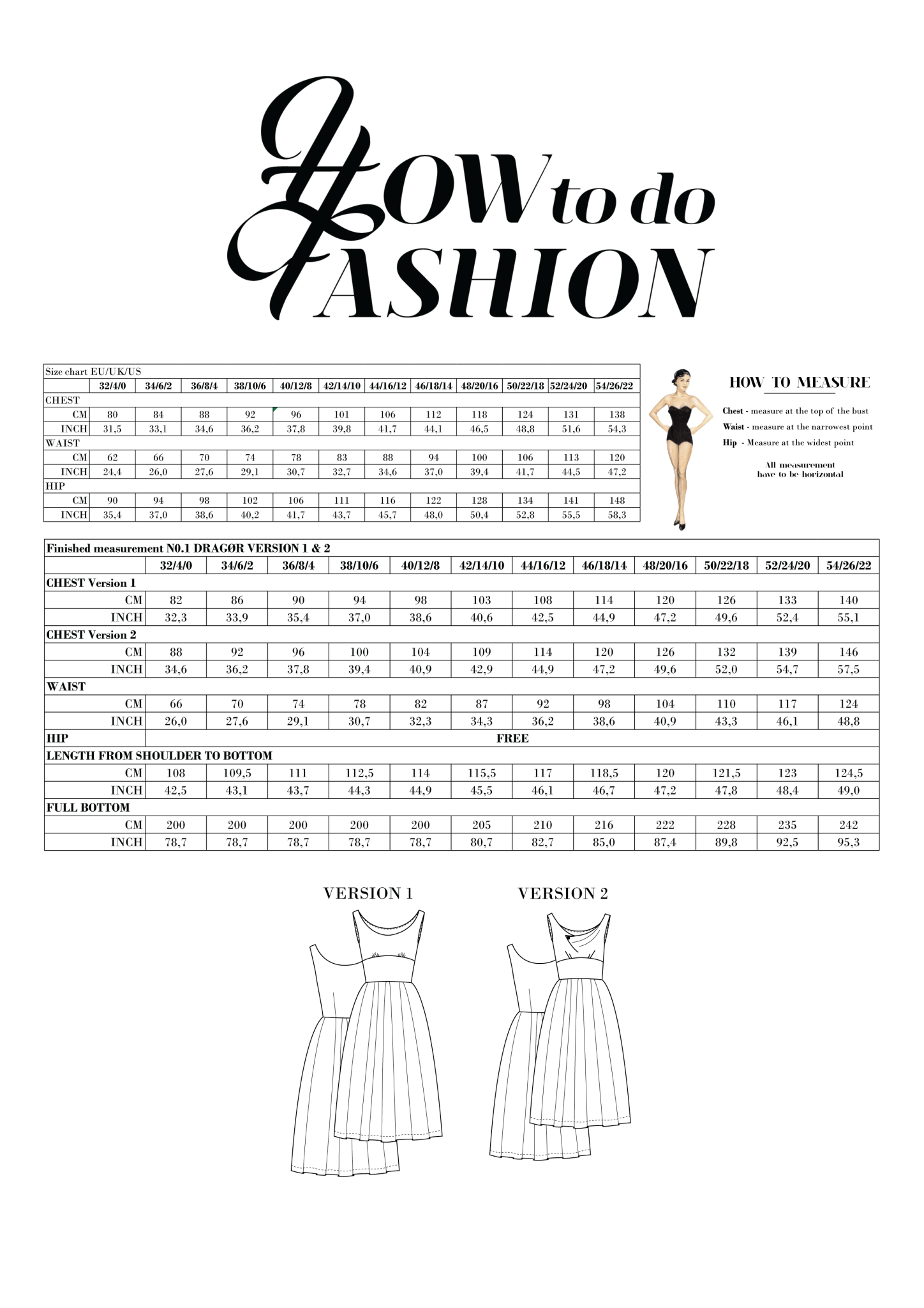 sewing pattern - How to do Fashion - No. 1 Dragør (PDF) - Little Haberdasher Shoppe