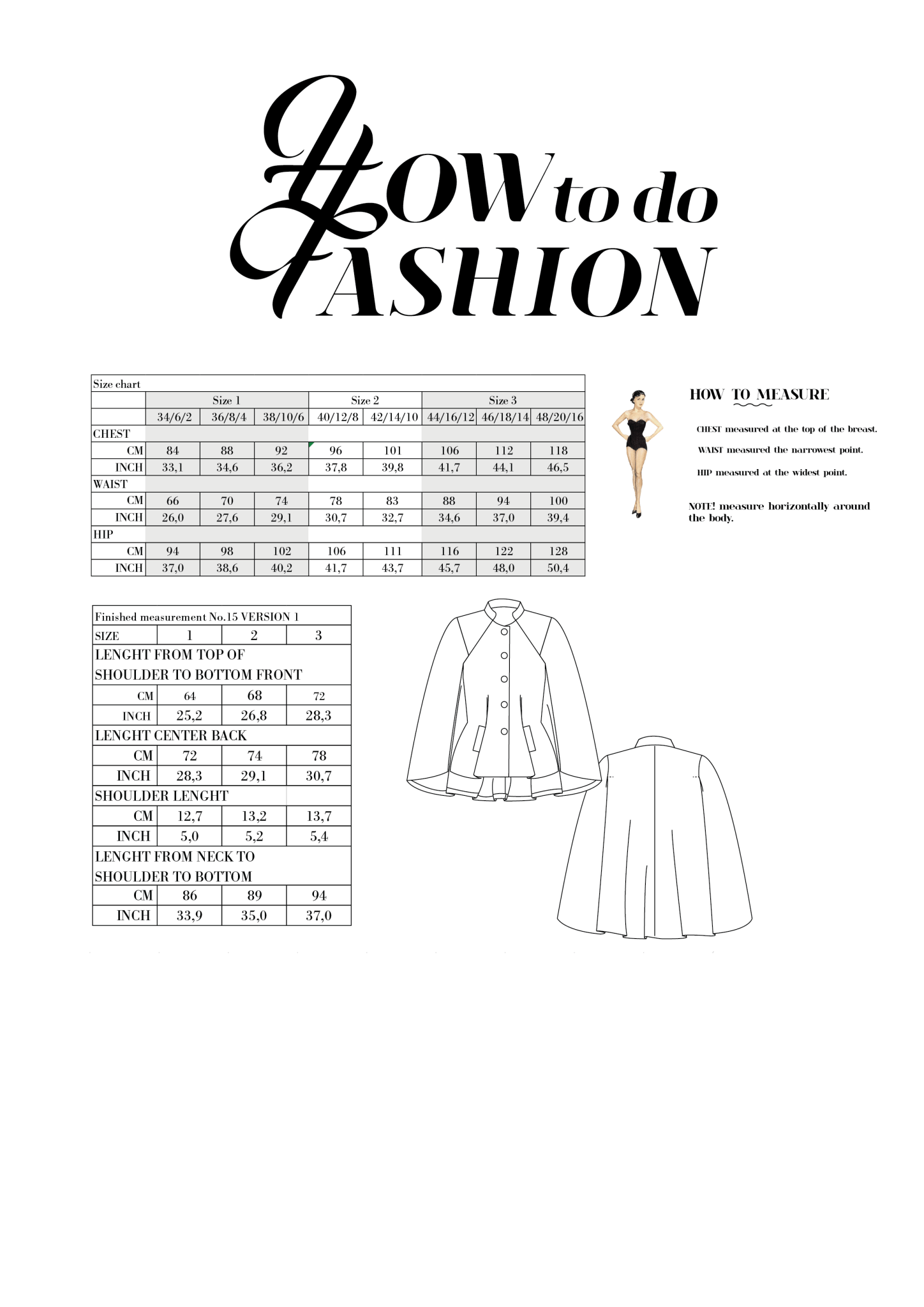 sewing pattern - How to do Fashion - No. 15 Barcelona (PDF) - Little Haberdasher Shoppe