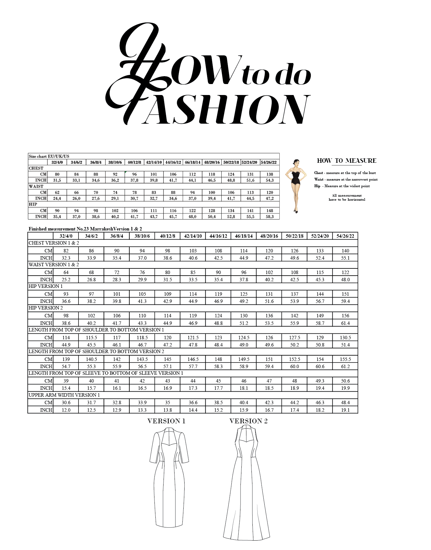 sewing pattern - How to do Fashion - No. 23 Marrakesh (PDF) - Little Haberdasher Shoppe