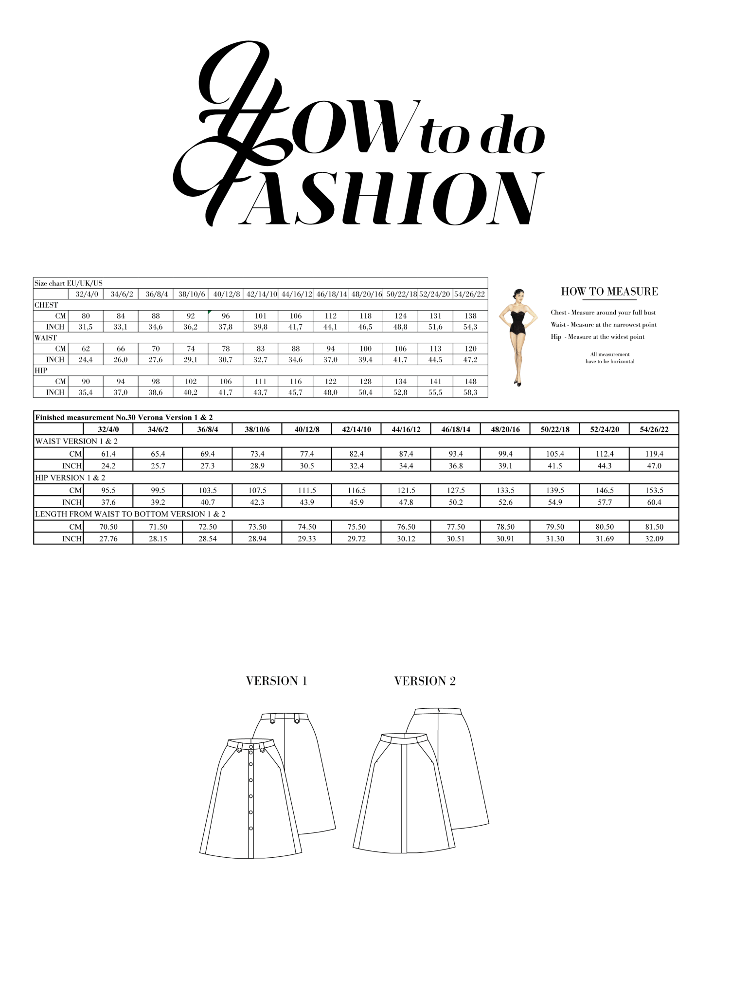 sewing pattern - How to do Fashion - No. 30 Verona (PDF) - Little Haberdasher Shoppe