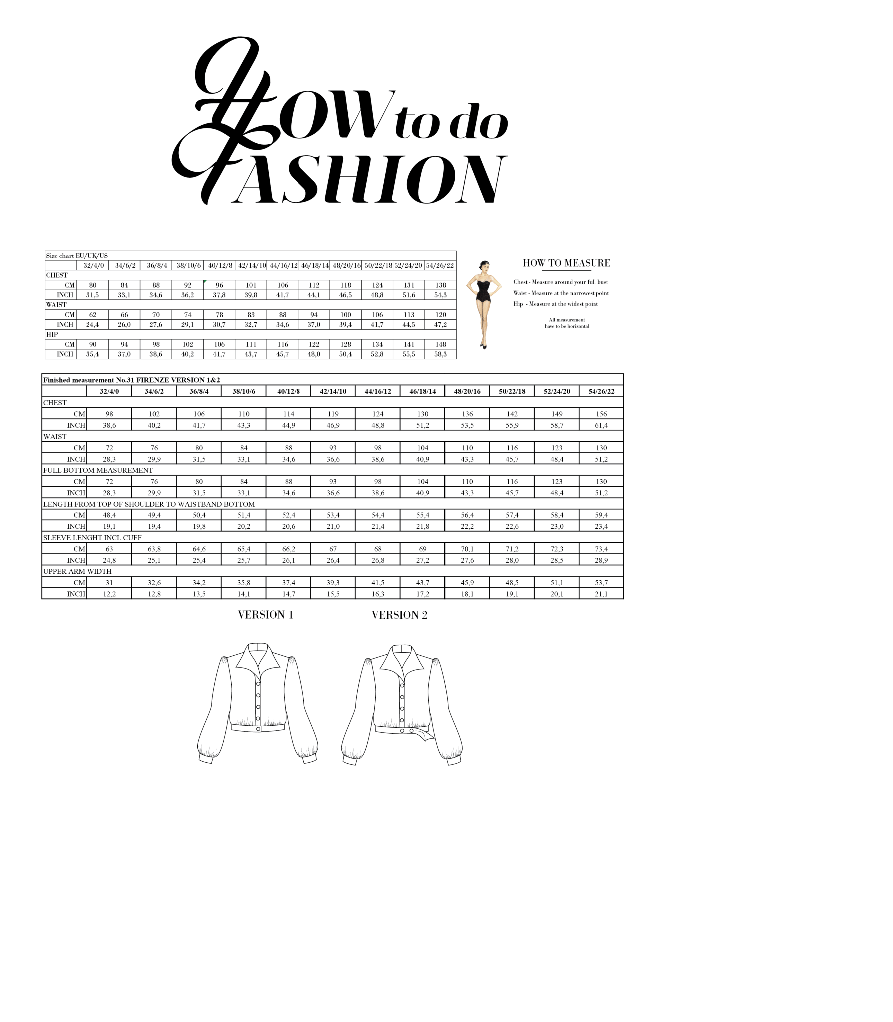 sewing pattern - How to do Fashion - No. 31 Firenze (PDF) - Little Haberdasher Shoppe