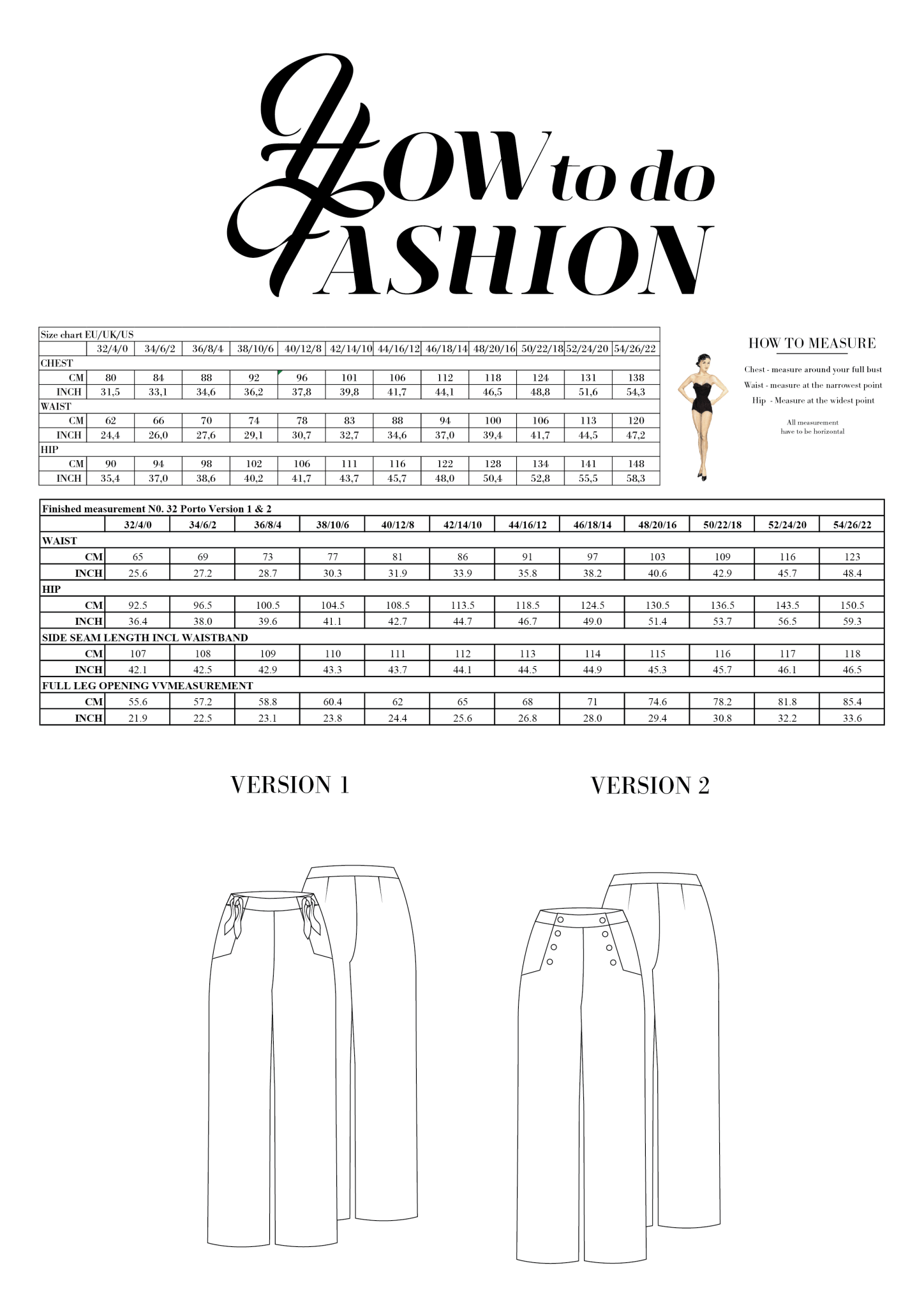 sewing pattern - How to do Fashion - No. 32 Porto (PDF) - Little Haberdasher Shoppe