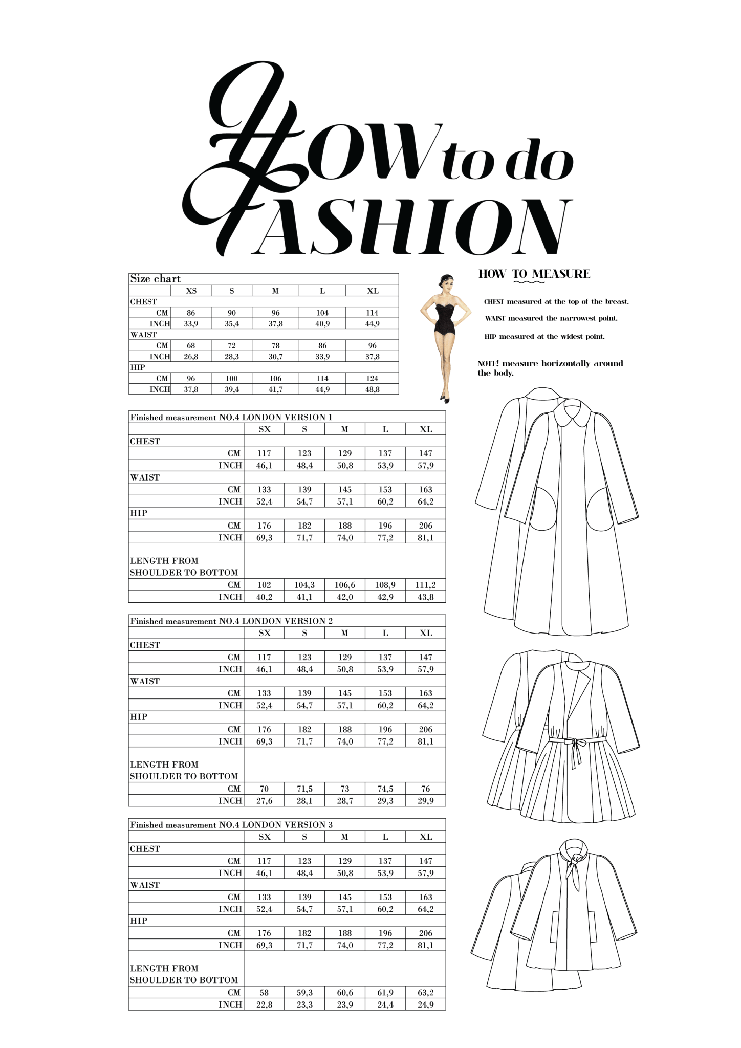 sewing pattern - How to do Fashion - No. 4 London (PDF) - Little Haberdasher Shoppe