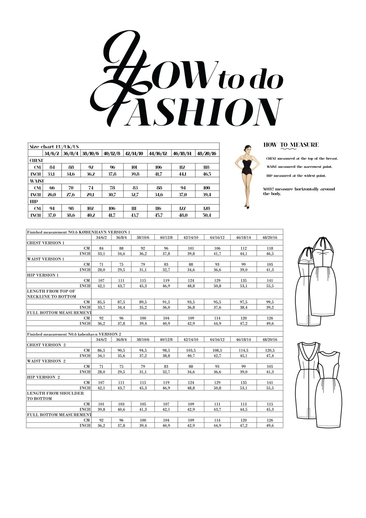 sewing pattern - How to do Fashion - No. 6 København (PDF) - Little Haberdasher Shoppe