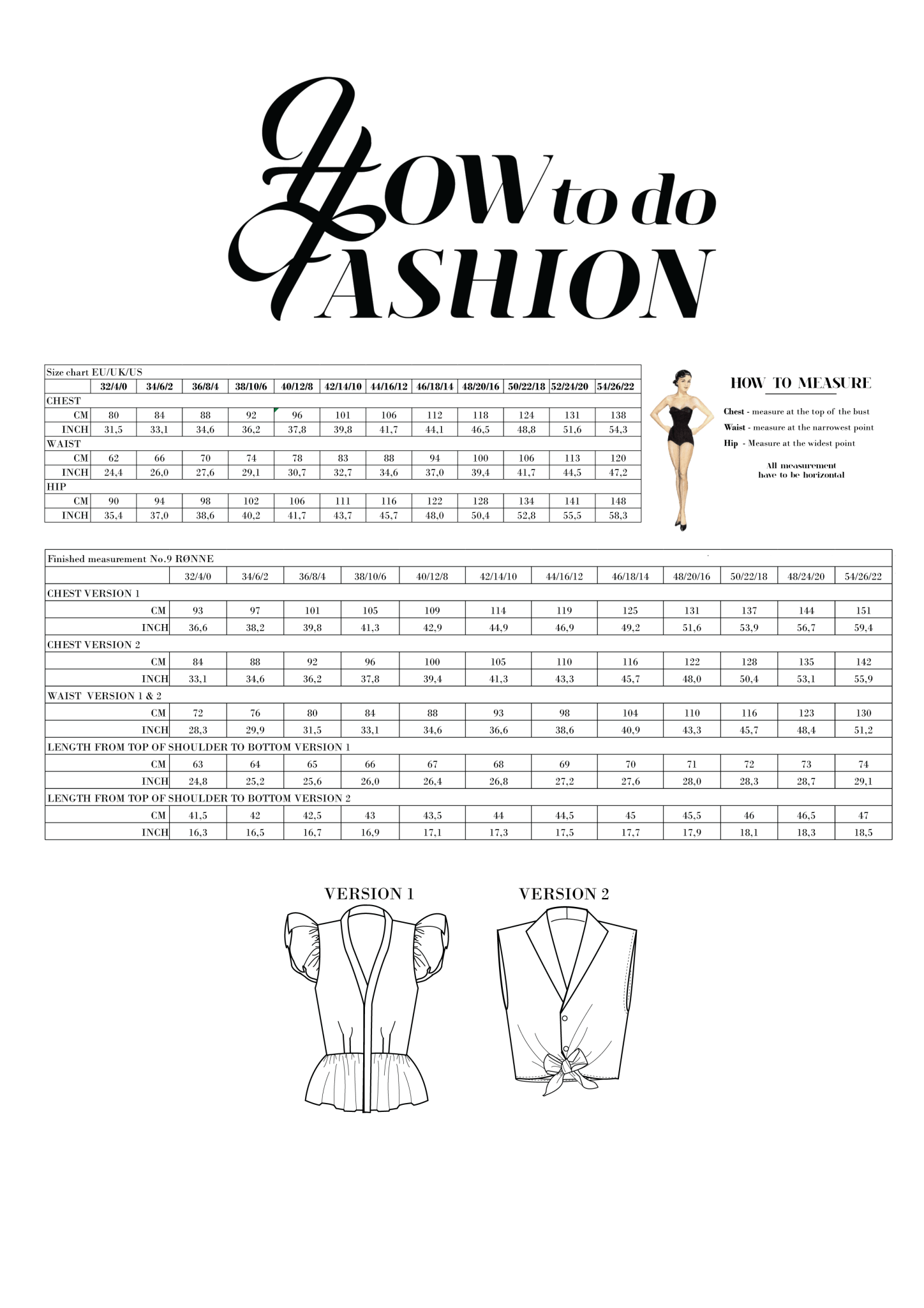 sewing pattern - How to do Fashion - No. 9 Rønne (PDF) - Little Haberdasher Shoppe