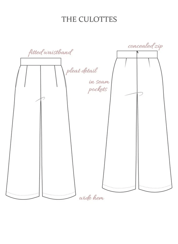 sewing pattern - The Avid Seamstress - The Culottes - Little Haberdasher Shoppe