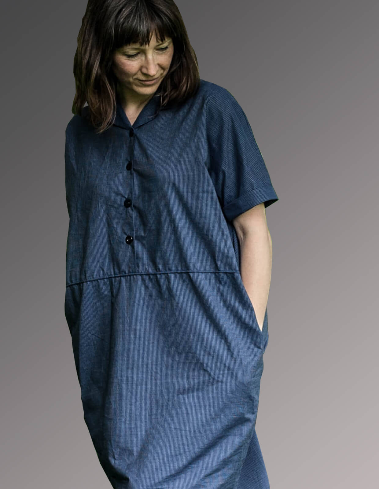 sewing pattern - The Makers Atelier - The Flip Collar Shirt Dress (PDF) - Little Haberdasher Shoppe