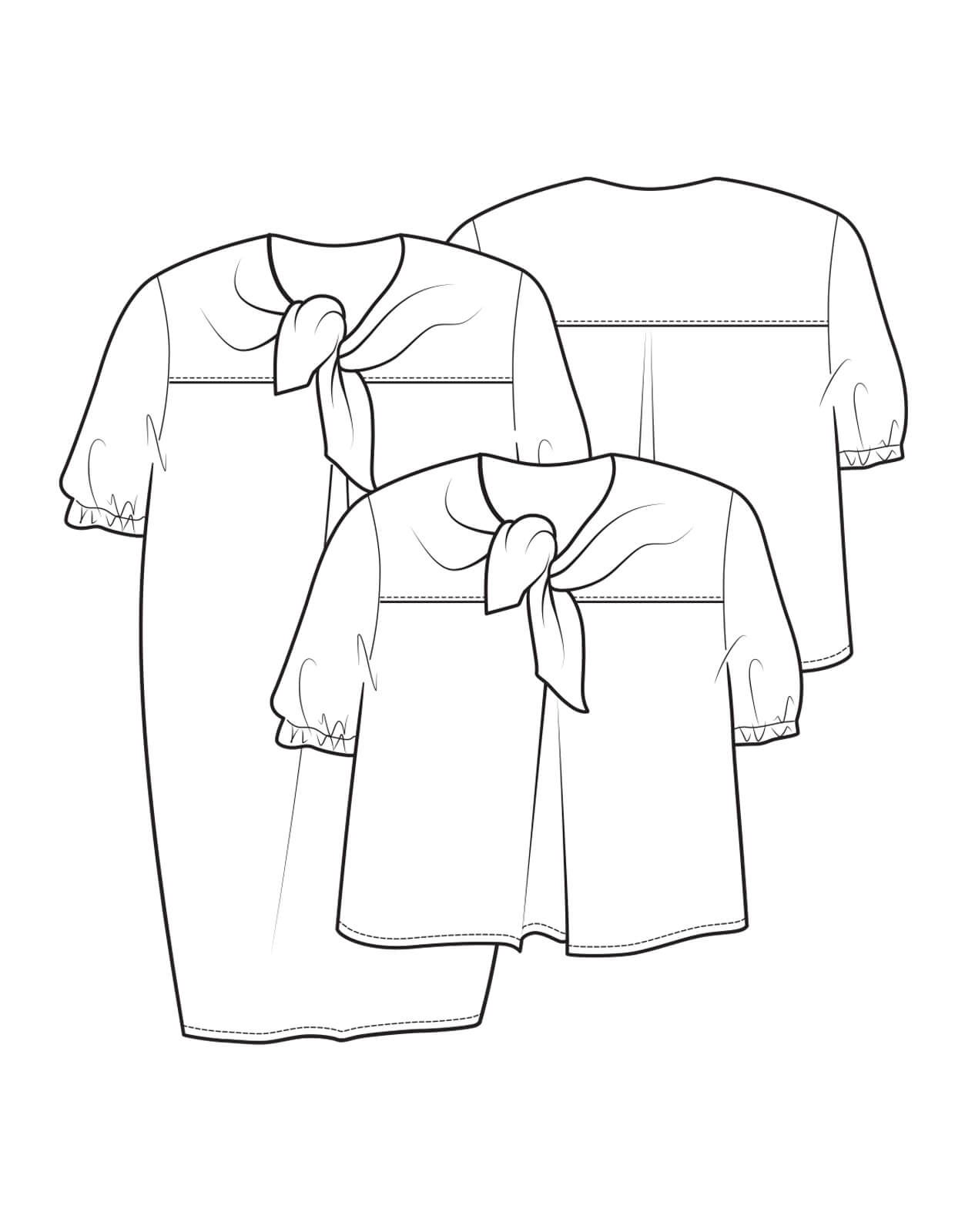 sewing pattern - The Makers Atelier - The Tie Blouse and Dress (PDF) - Little Haberdasher Shoppe