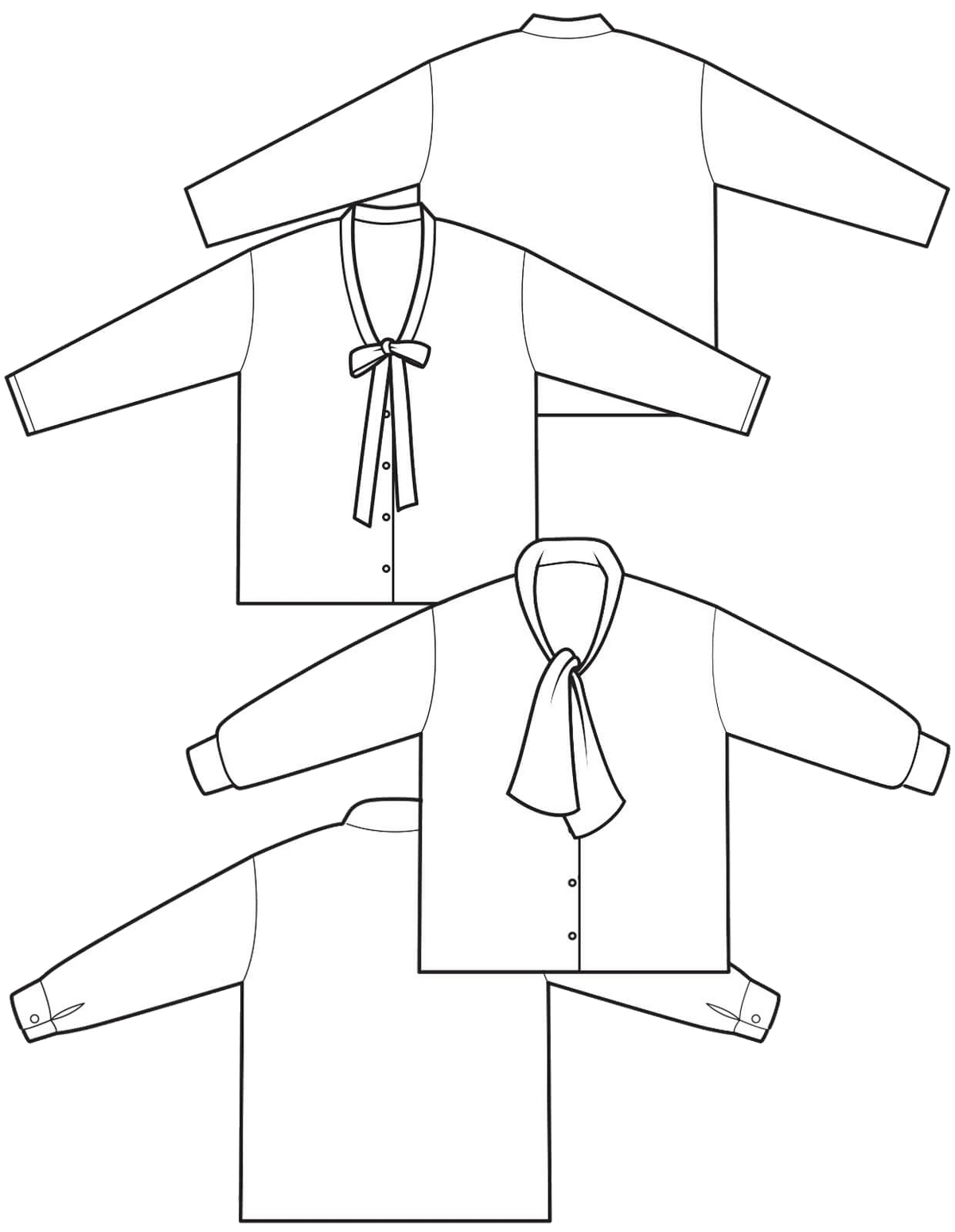 The Makers Atelier - The Tie Front Blouse (PDF)
