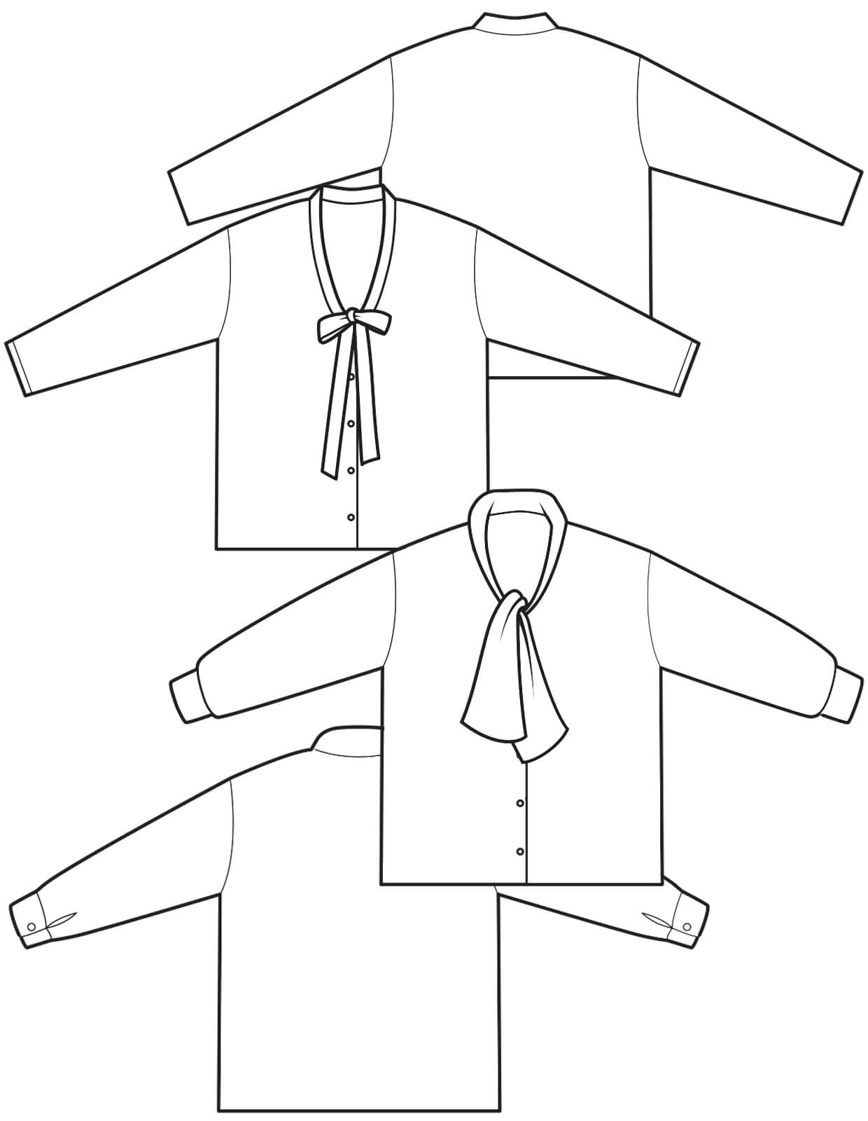 sewing pattern - The Makers Atelier - The Tie Front Blouse (PDF) - Little Haberdasher Shoppe