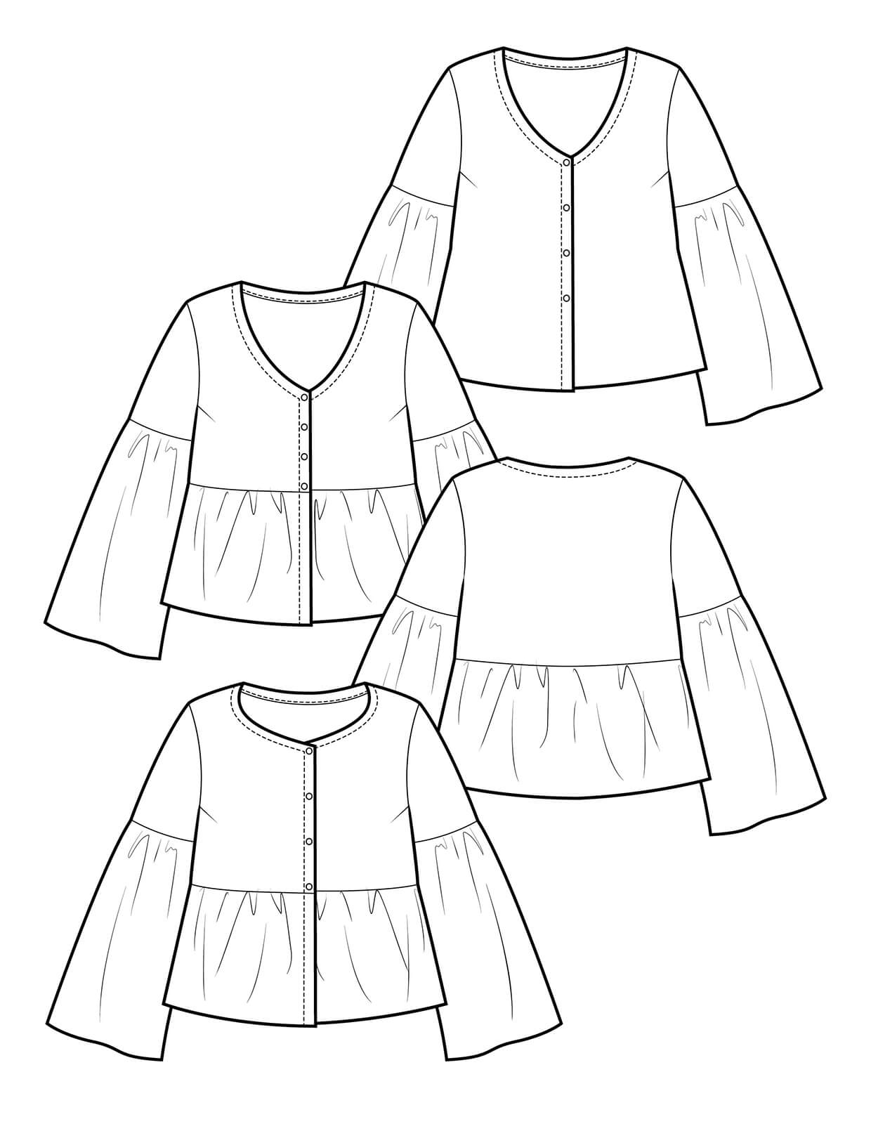 sewing pattern - The Makers Atelier - The Tiered Blouse (PDF) - Little Haberdasher Shoppe