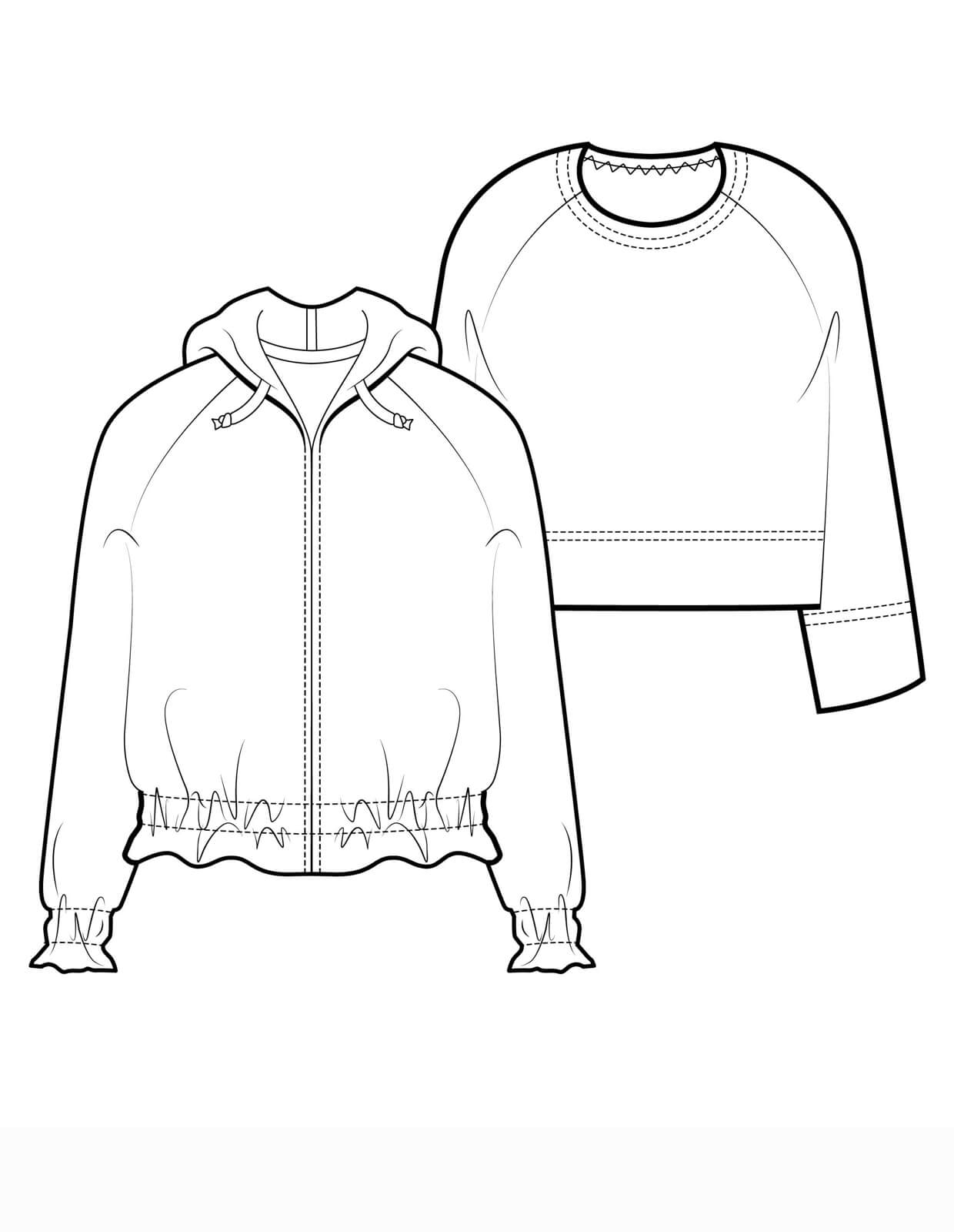 sewing pattern - The Makers Atelier - The Two Contemporary Sweatshirts (PDF) - Little Haberdasher Shoppe