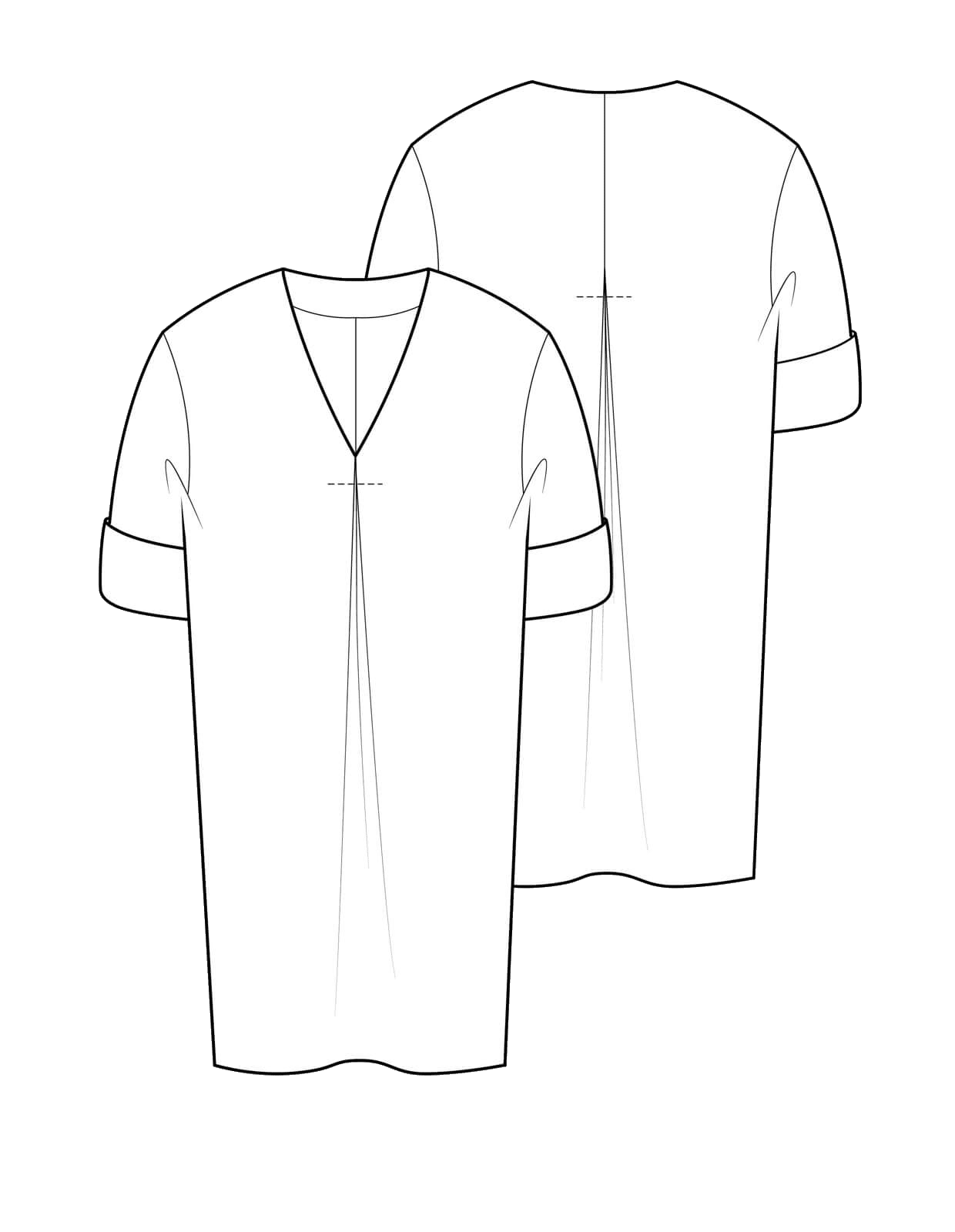 The Makers Atelier - The V-neck Shift Dress (PDF)