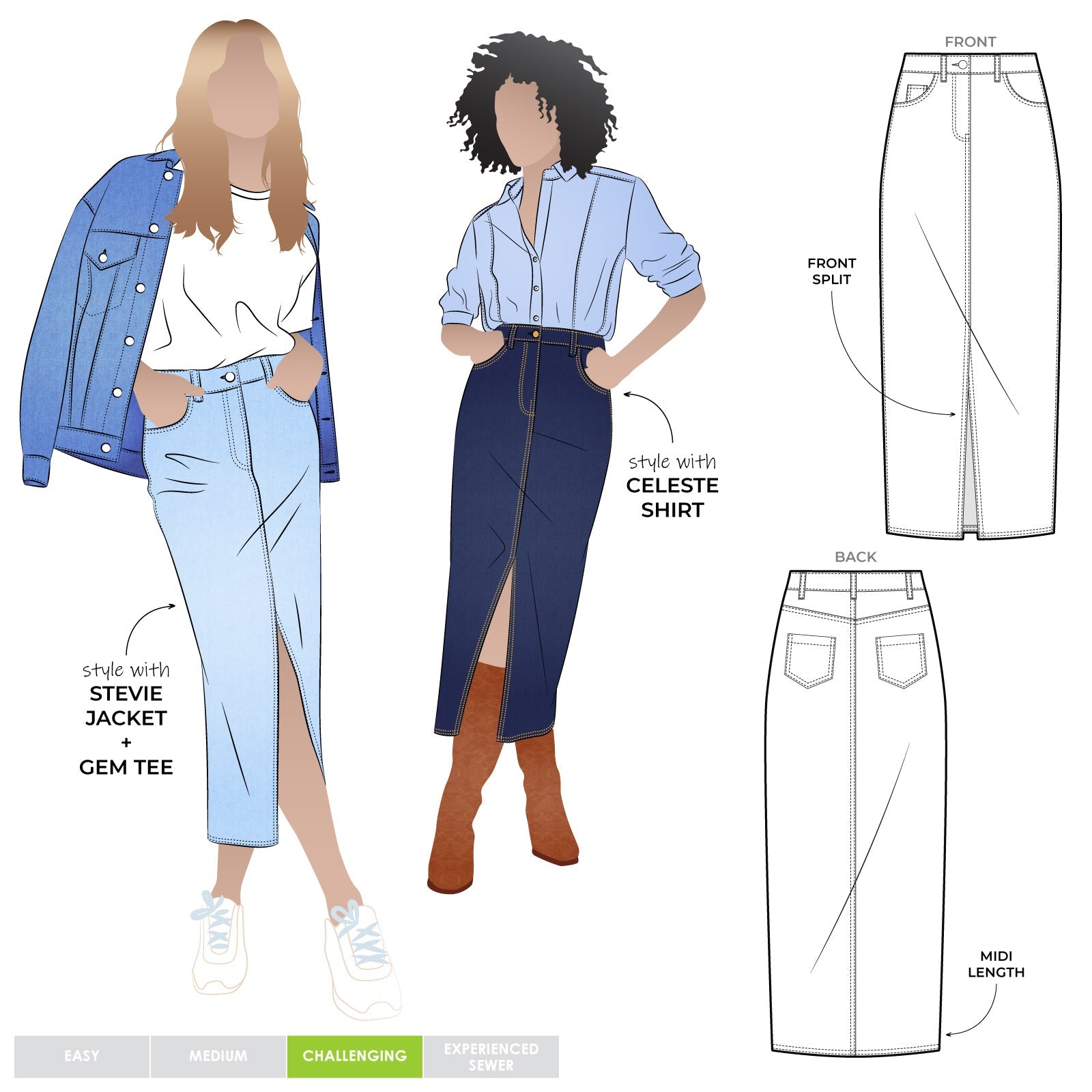 sewing pattern - StyleArc - Tommie Jeans Skirt - Little Haberdasher Shoppe