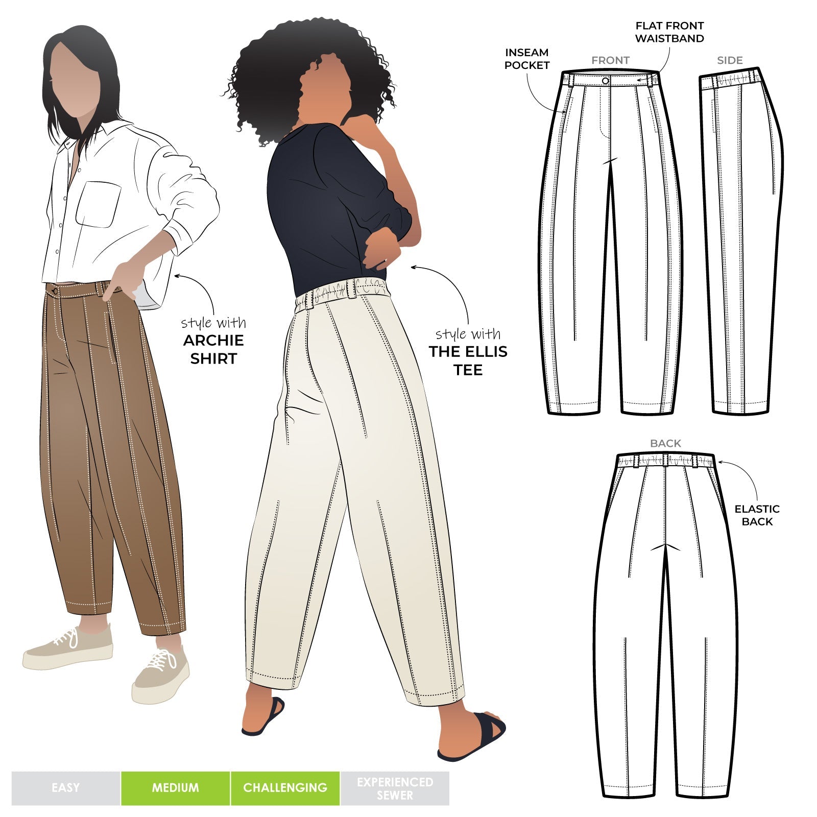 sewing pattern - StyleArc - Twig Woven Pant - Little Haberdasher Shoppe