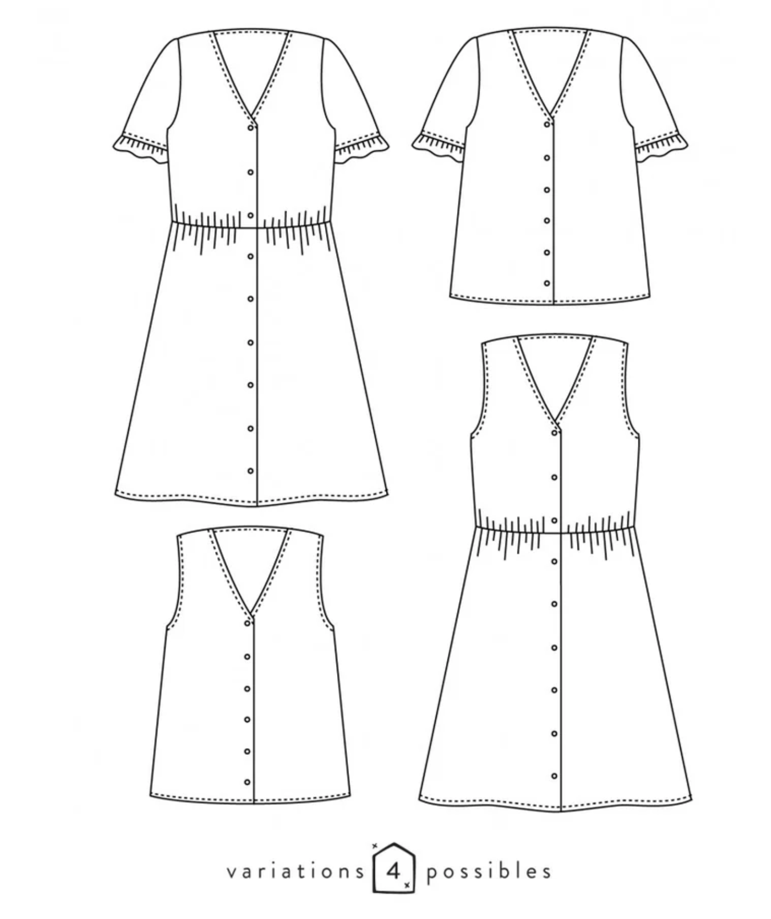 sewing pattern - Atelier Scammit - Zoe Blouse or Dress - Little Haberdasher Shoppe